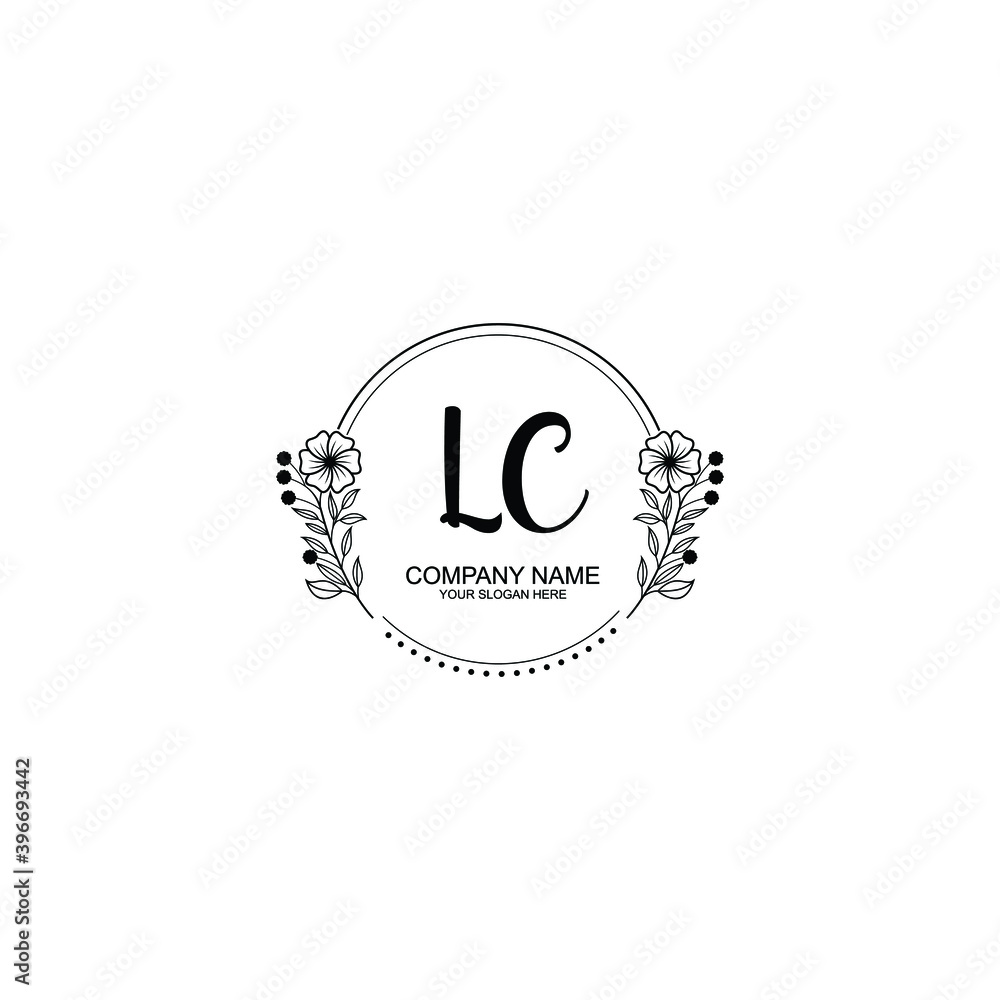 Initial LC Handwriting, Wedding Monogram Logo Design, Modern Minimalistic and Floral templates for Invitation cards