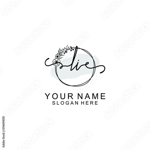 Initial LI Handwriting, Wedding Monogram Logo Design, Modern Minimalistic and Floral templates for Invitation cards
