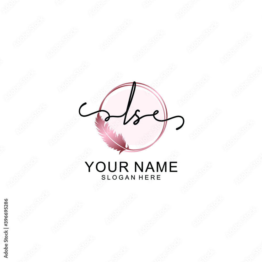 Initial LS Handwriting, Wedding Monogram Logo Design, Modern Minimalistic and Floral templates for Invitation cards