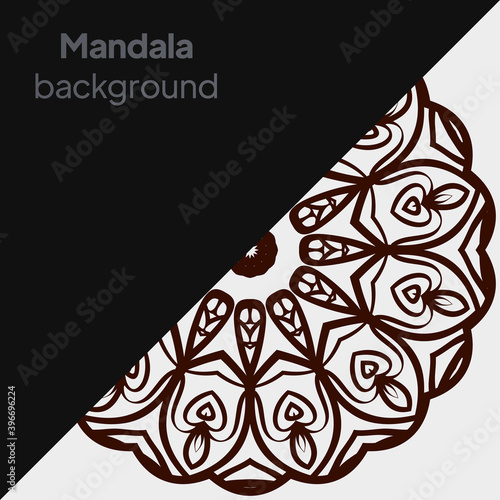 Background design with mandala. luxury wedding, beauty fashion concept, royal holiday party cards. vector illustration