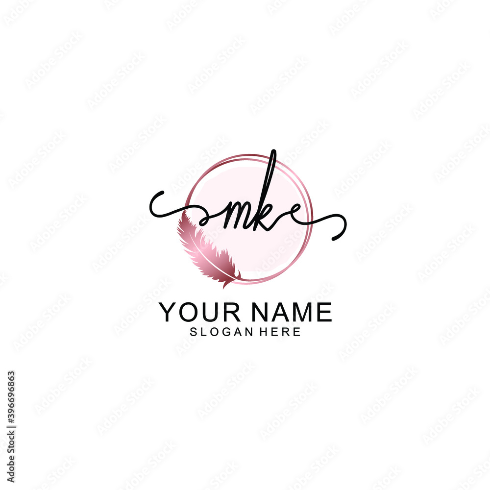 Initial MK Handwriting, Wedding Monogram Logo Design, Modern Minimalistic and Floral templates for Invitation cards Initial MK Handwriting, Wedding Monogram Logo Design, Modern Minimalistic and Floral templates for Invitation cards