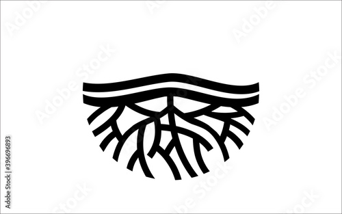 Creative abstract Life root on white background vector logo design