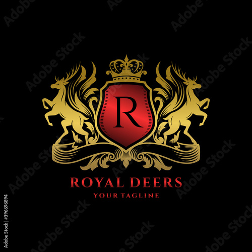 Royal Deer Crest Logo Template