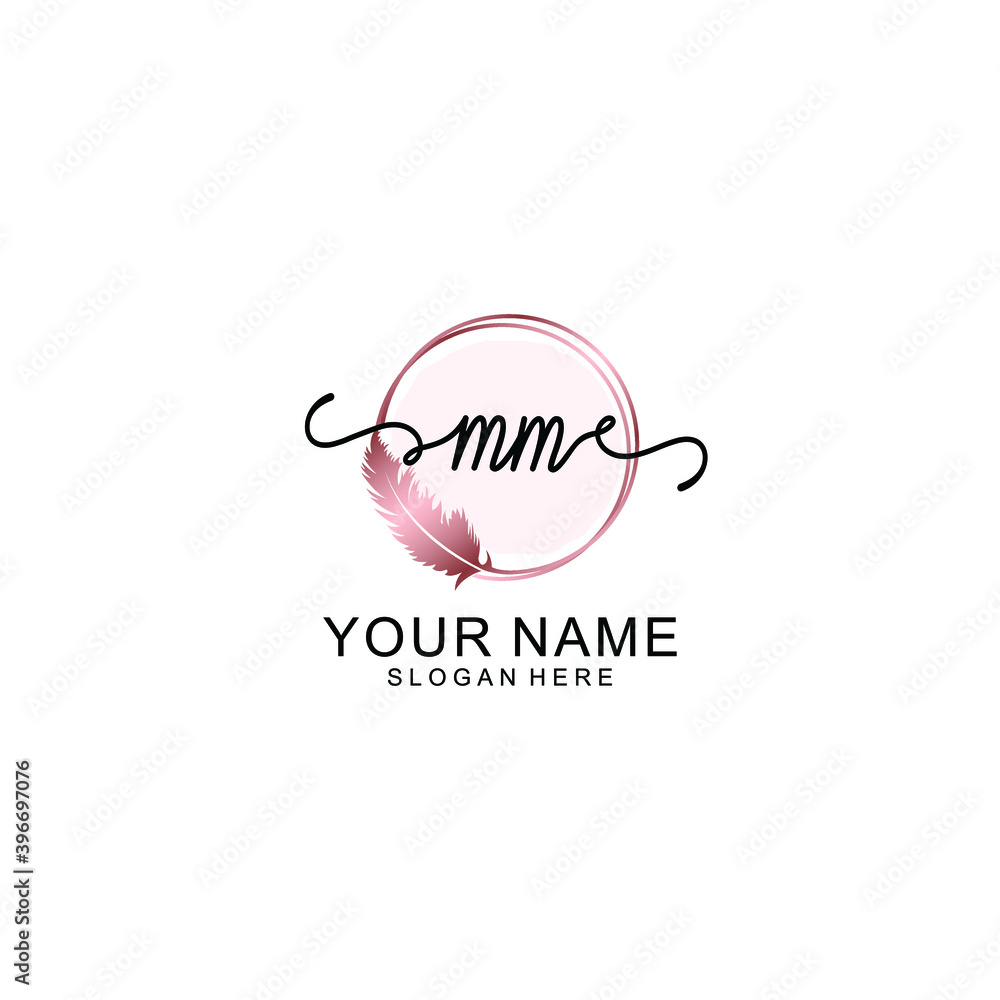 Initial MM Handwriting, Wedding Monogram Logo Design, Modern Minimalistic and Floral templates for Invitation cards Initial MM Handwriting, Wedding Monogram Logo Design, Modern Minimalistic and Floral templates for Invitation cards