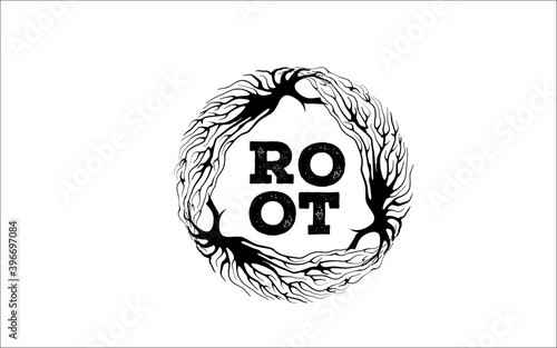Creative abstract Life root on white background vector logo design