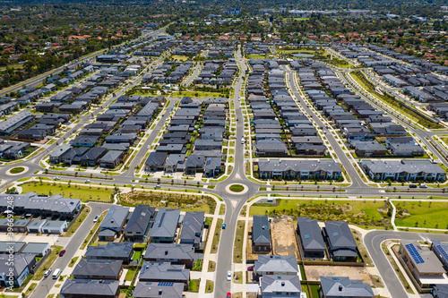 Aerial photo of contemporary houses in Melbourne