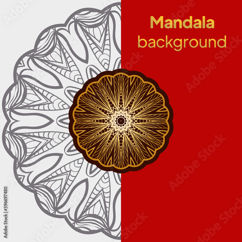 Card with mandala. Vector background. Card or invitation. Oriental pattern  vector illustration. Islam  Arabic  Indian  moroccan spain  turkish  pakistan  chinese  mystic  ottoman motifs.