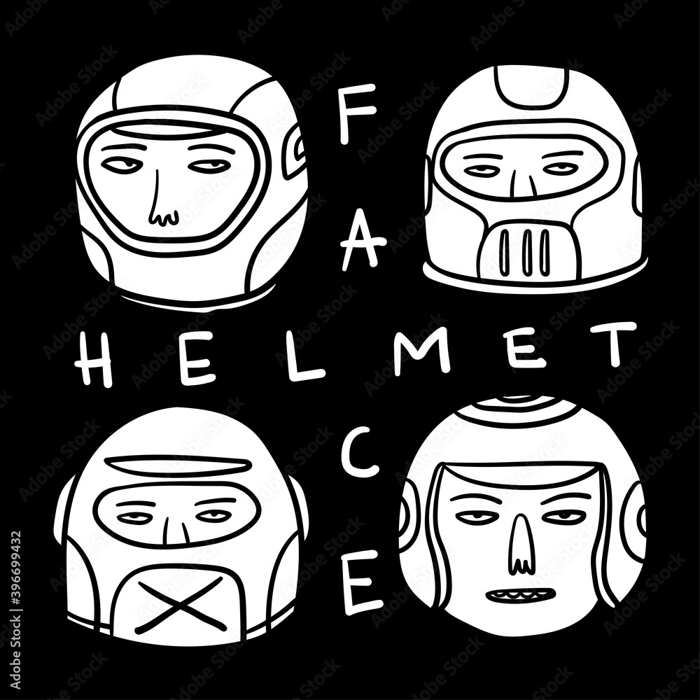 vector motorcycle helmet. open face. full face. illustration