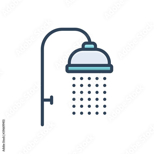 Color illustration icon for shower