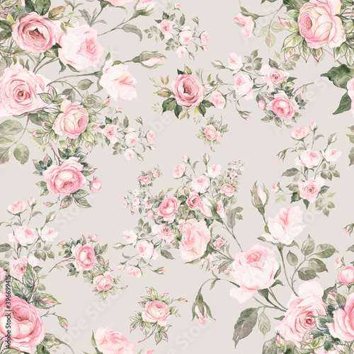 Lovely seamless floral pattern delicate roses