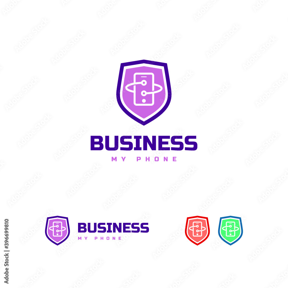 Fototapeta premium Phone Shield Logo Design Vector