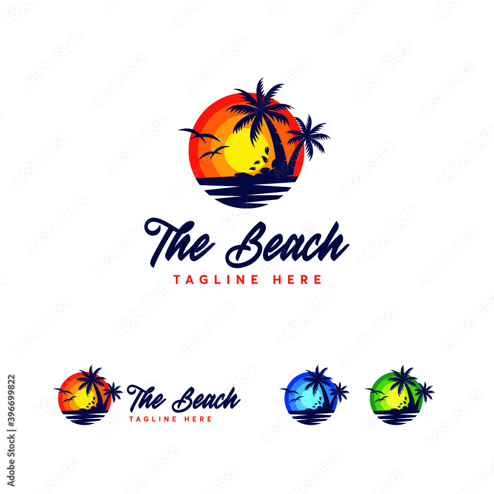 Naklejka premium Beach Shield Logo Design Vector