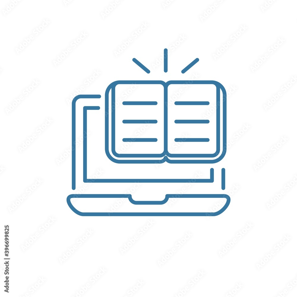 Internet network as knowledge base. User guide manual . Vector linear icon isolated on white background. Internet network as knowledge base. User guide manual . Vector linear icon isolated on white background.