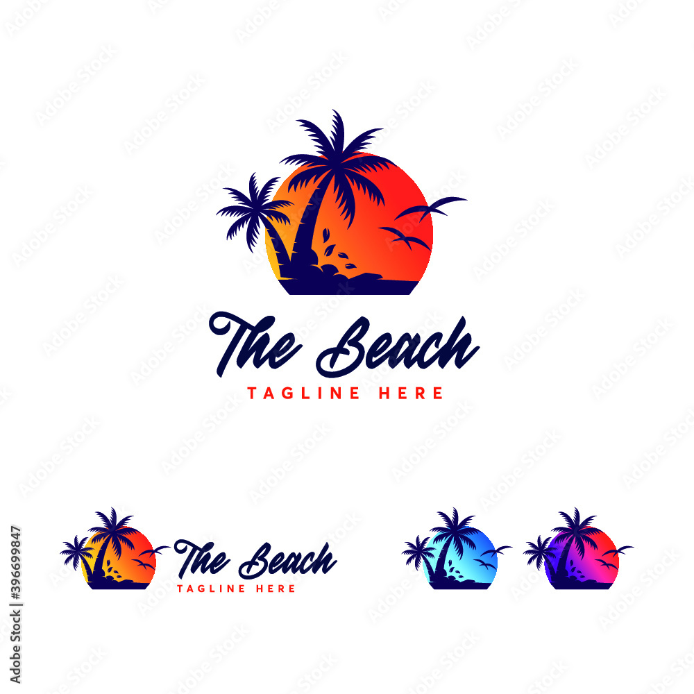 Beach Shield Logo Design Vector Beach Shield Logo Design Vector