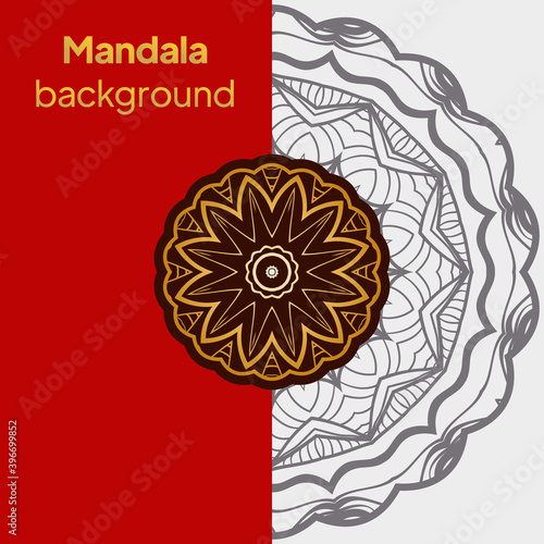 Background design with mandala. luxury wedding, beauty fashion concept, royal holiday party cards. vector illustration