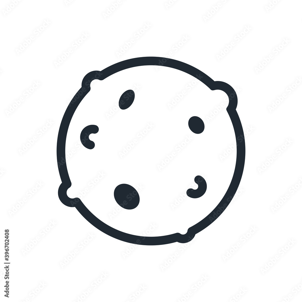 asteroid. Outline style .Space science astronomy icon symbol. Vector Illustration. asteroid. Outline style .Space science astronomy icon symbol. Vector Illustration.
