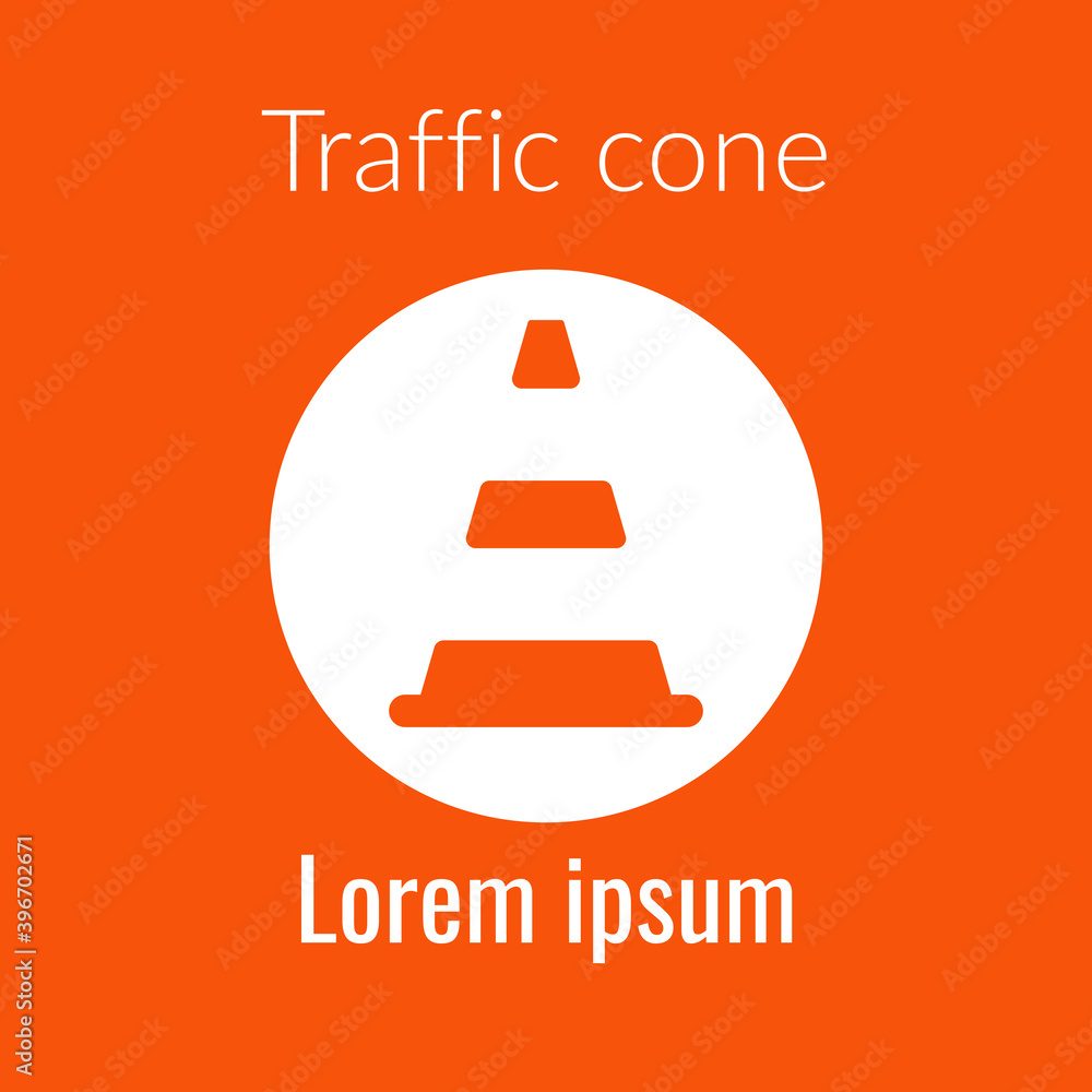 Vector illustration, types of traffic cones, different sizes and purposes. Orange cones for