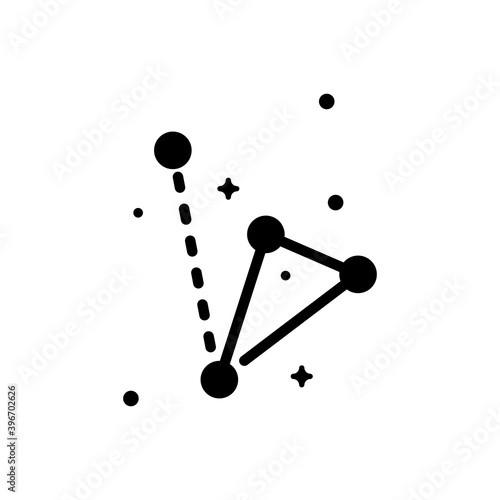 star astrological sign. Glyph color style .Space science astronomy icon symbol. Vector Illustration. Black Siluet