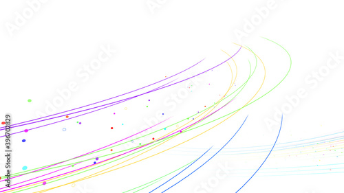 Line Curve Wave Arts colorful stream 3D illustration background.