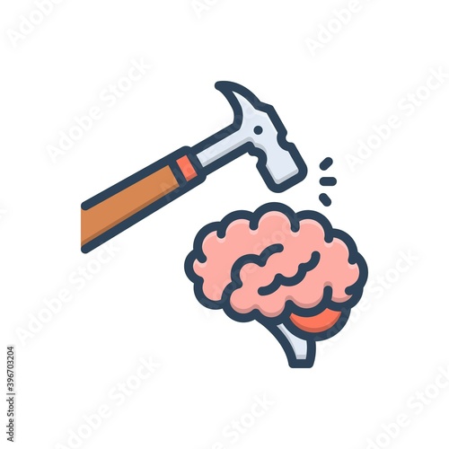 Color illustration icon for stroke