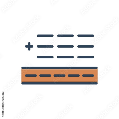 Color illustration icon for total