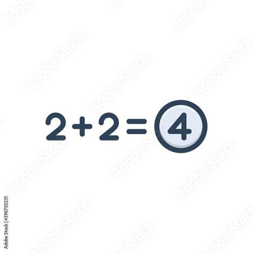 Color illustration icon for total