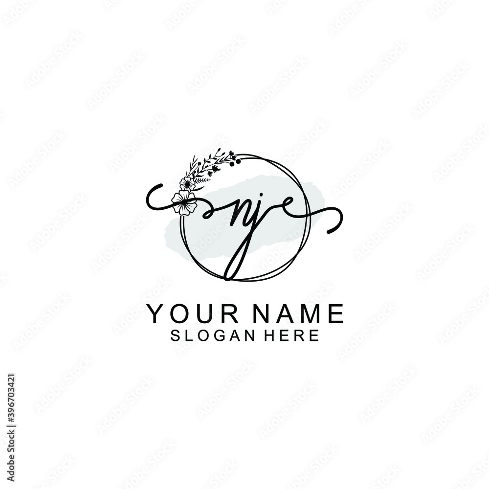 Initial NJ Handwriting, Wedding Monogram Logo Design, Modern Minimalistic and Floral templates for Invitation cards Initial NJ Handwriting, Wedding Monogram Logo Design, Modern Minimalistic and Floral templates for Invitation cards