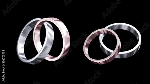 Wedding Rings Engage Ring for Marriage 3D illustration background