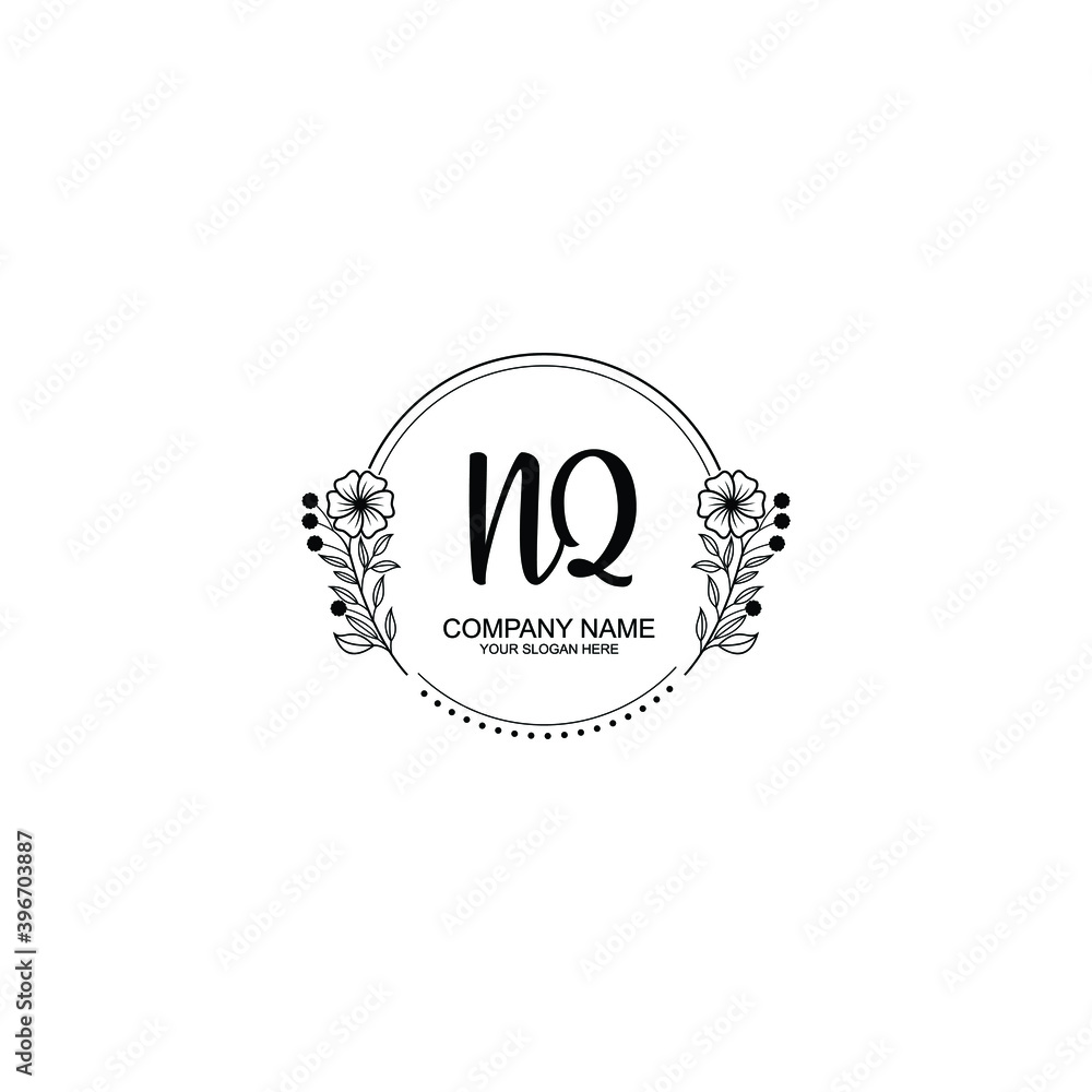 Initial NQ Handwriting, Wedding Monogram Logo Design, Modern Minimalistic and Floral templates for Invitation cards Initial NQ Handwriting, Wedding Monogram Logo Design, Modern Minimalistic and Floral templates for Invitation cards
