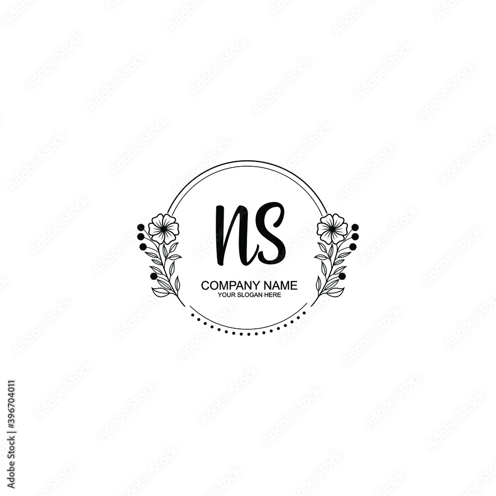 Initial NS Handwriting, Wedding Monogram Logo Design, Modern Minimalistic and Floral templates for Invitation cards Initial NS Handwriting, Wedding Monogram Logo Design, Modern Minimalistic and Floral templates for Invitation cards