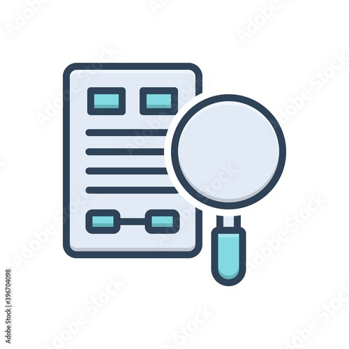 Color illustration icon for evidence