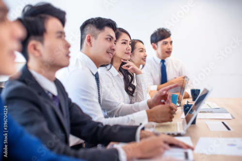 side view of Corporate business team in meeting