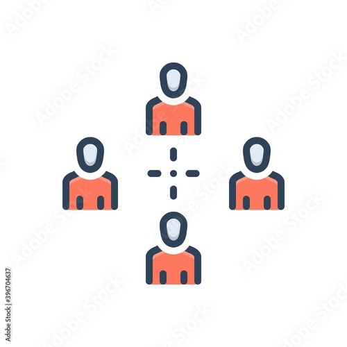 Color illustration icon for distant 