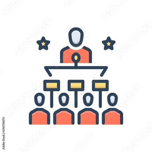 Color illustration icon for politically