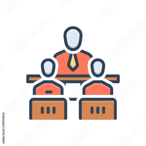 Color illustration icon for principal