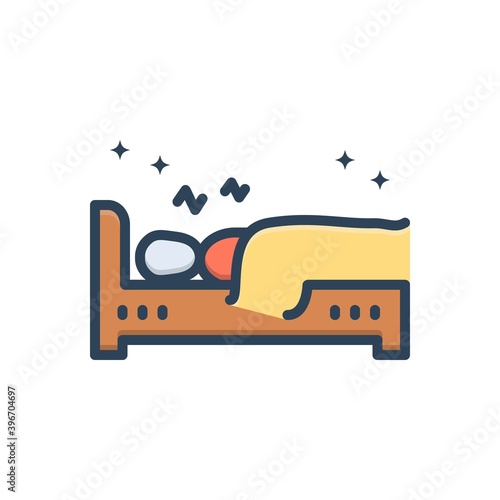 Color illustration icon for rest