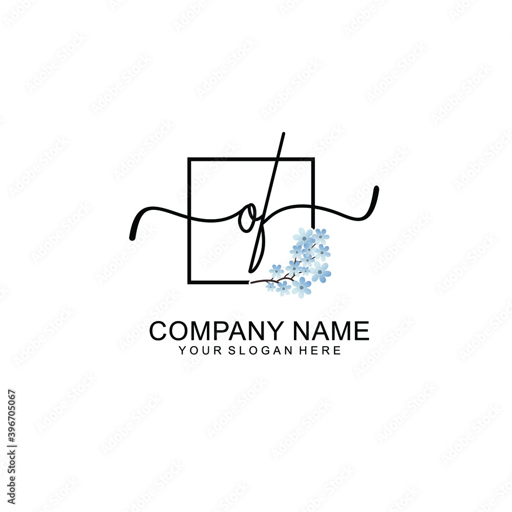 Initial OF Handwriting, Wedding Monogram Logo Design, Modern Minimalistic and Floral templates for Invitation cards Initial OF Handwriting, Wedding Monogram Logo Design, Modern Minimalistic and Floral templates for Invitation cards