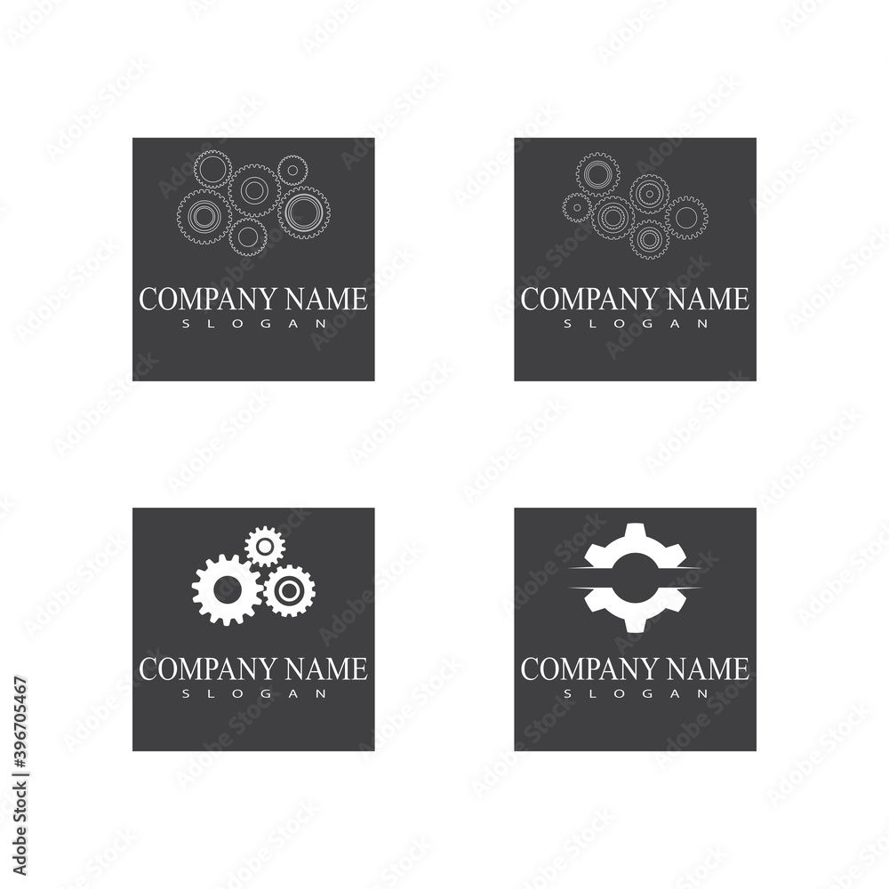 Set Gear Logo Template vector icon illustration design