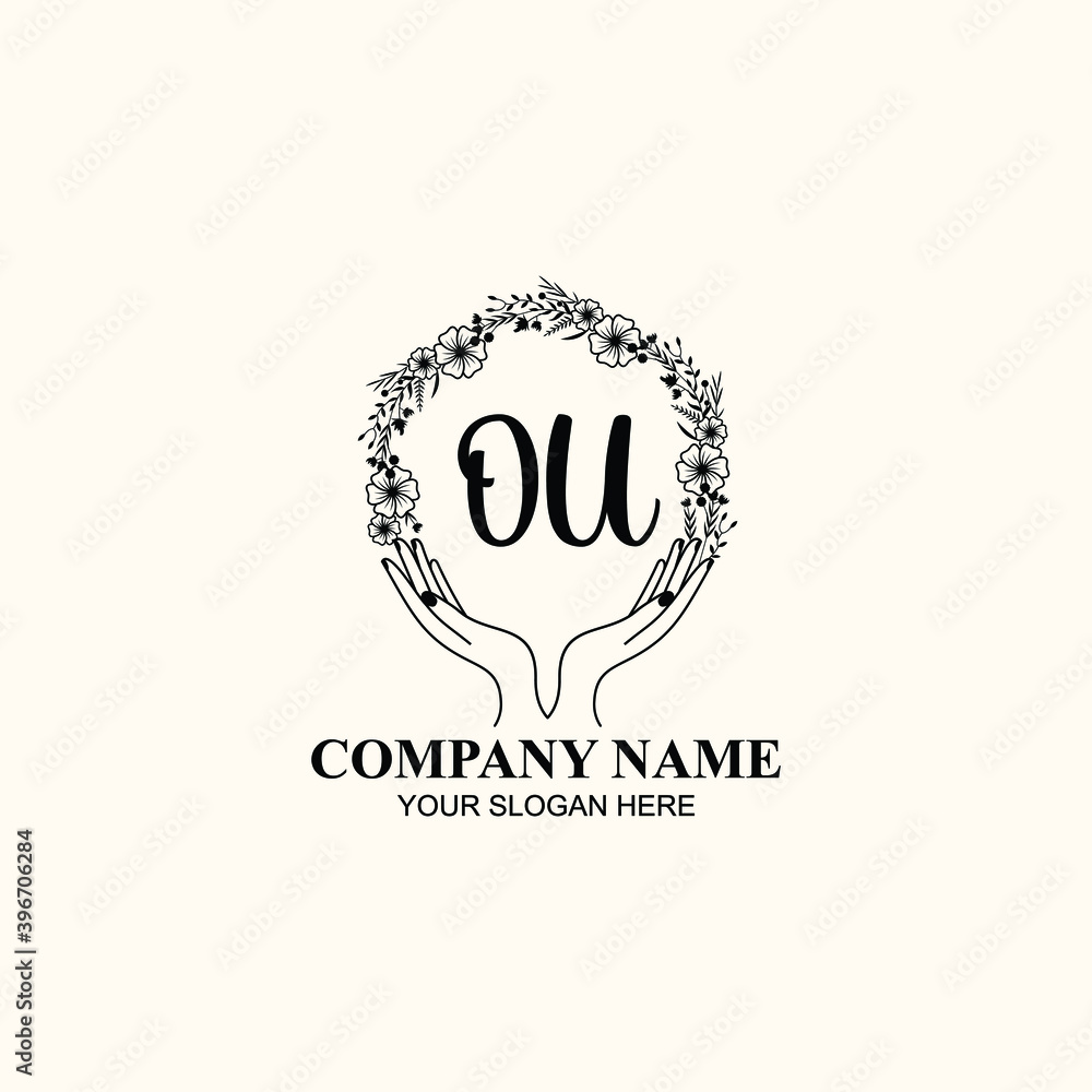 Initial OU Handwriting, Wedding Monogram Logo Design, Modern Minimalistic and Floral templates for Invitation cards Initial OU Handwriting, Wedding Monogram Logo Design, Modern Minimalistic and Floral templates for Invitation cards