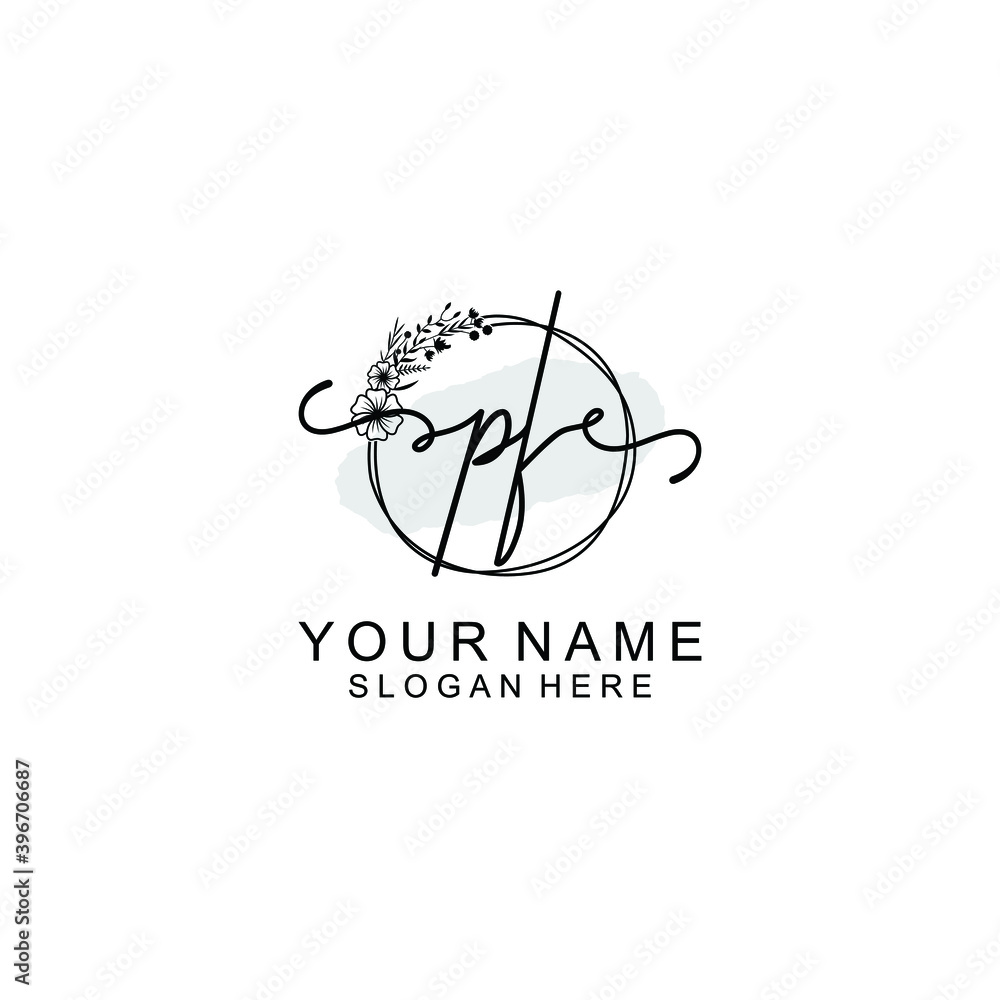 Initial PF Handwriting, Wedding Monogram Logo Design, Modern Minimalistic and Floral templates for Invitation cards Initial PF Handwriting, Wedding Monogram Logo Design, Modern Minimalistic and Floral templates for Invitation cards
