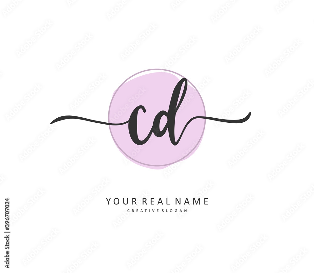 CD Initial letter handwriting and signature logo. A concept handwriting initial logo with template element. CD Initial letter handwriting and signature logo. A concept handwriting initial logo with template element.