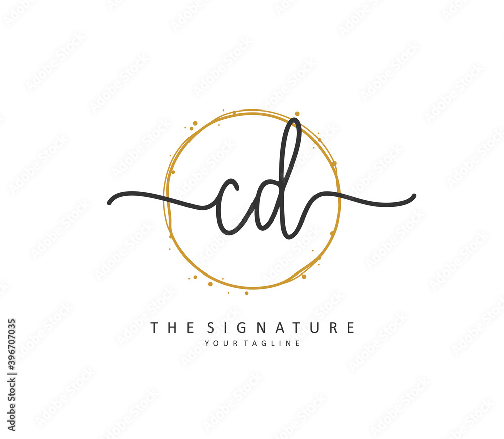 CD Initial letter handwriting and signature logo. A concept handwriting initial logo with template element. CD Initial letter handwriting and signature logo. A concept handwriting initial logo with template element.