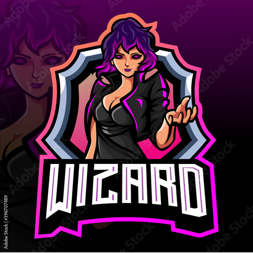 Wizard mage mascot. esport logo design