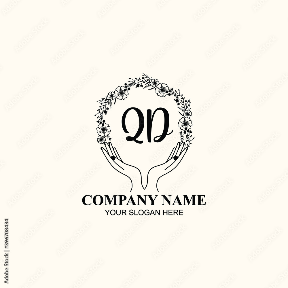 Initial QD Handwriting, Wedding Monogram Logo Design, Modern Minimalistic and Floral templates for Invitation cards Initial QD Handwriting, Wedding Monogram Logo Design, Modern Minimalistic and Floral templates for Invitation cards