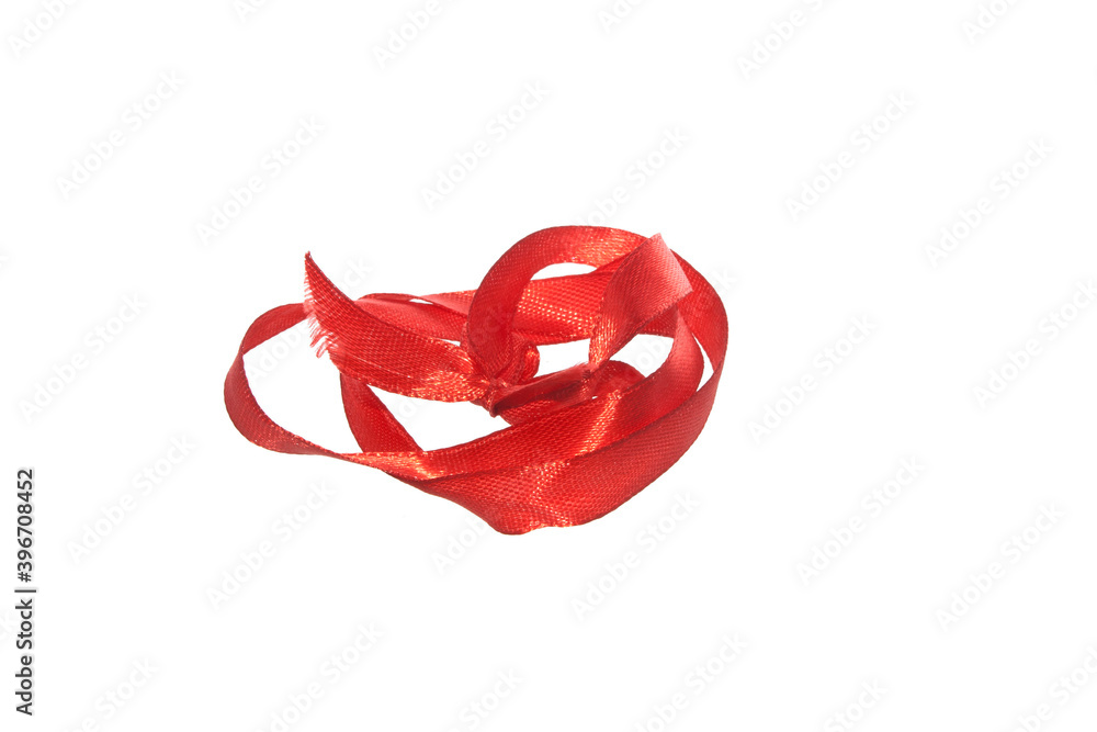 Fototapeta premium red ribbon isolated on white background