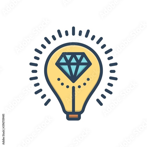 Color illustration icon for brilliant