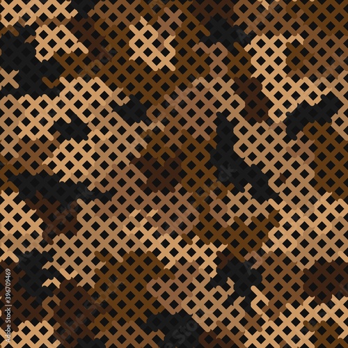 Seamless vector pattern for army fabric and design. Modern spotted desert print