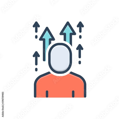 Color illustration icon for evolve