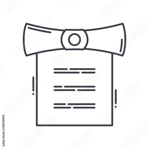 Missive icon, linear isolated illustration, thin line vector, web design sign, outline concept symbol with editable stroke on white background.