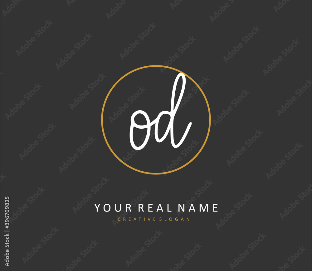 OD Initial letter handwriting and signature logo. A concept handwriting initial logo with template element. OD Initial letter handwriting and signature logo. A concept handwriting initial logo with template element.